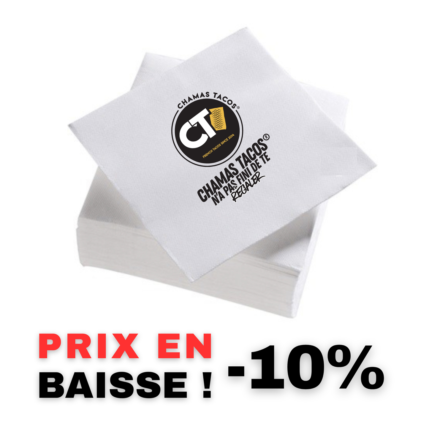 Serviette CHAMAS TACOS 3000 pièces